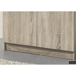 Wandkasten-Rousseau Opbergkast Ray 80cm met 2 deuren en 4 legplanken - sonoma eik