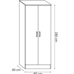 Wandkasten-Rousseau Opbergkast Ray 80cm met 2 deuren en 4 legplanken - sonoma eik