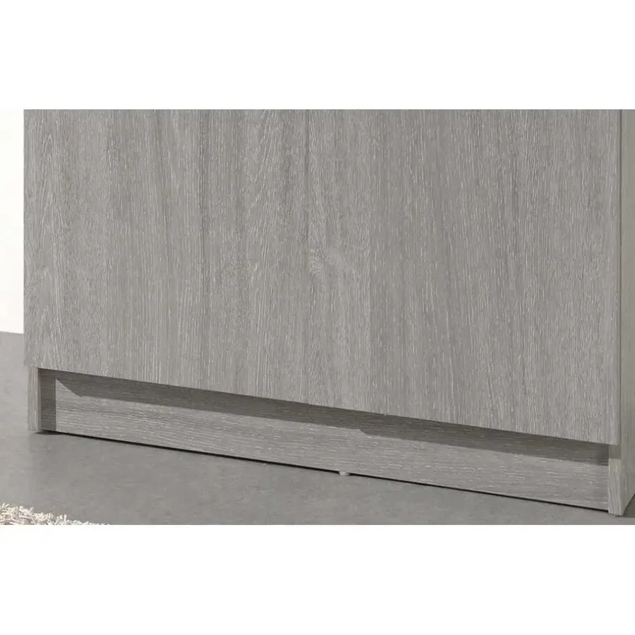 Wandkasten-Rousseau Opbergkast Ray 80cm met 2 deuren en 4 legplanken - grijze eik