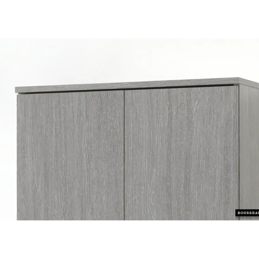 Wandkasten-Rousseau Opbergkast Ray 60cm met 2 deuren en 4 legplanken - grijze eik