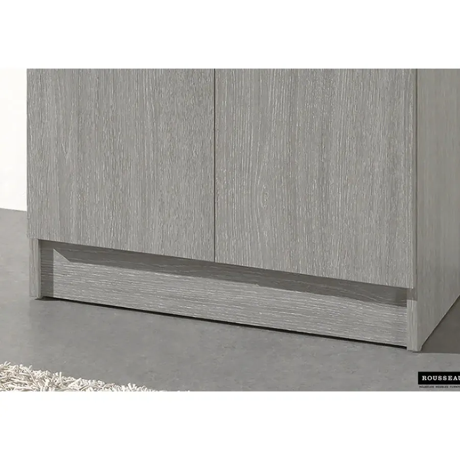 Wandkasten-Rousseau Opbergkast Ray 60cm met 2 deuren en 4 legplanken - grijze eik