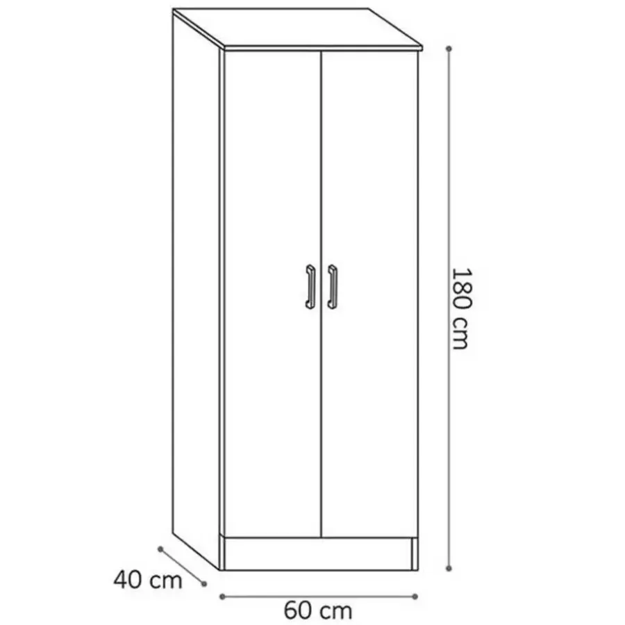Wandkasten-Rousseau Opbergkast Ray 60cm met 2 deuren en 4 legplanken - grijze eik