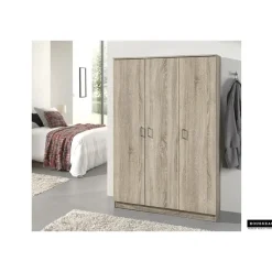 Wandkasten-Rousseau Opbergkast Ray 120cm met 3 deuren en 4 legplanken - sonoma eik