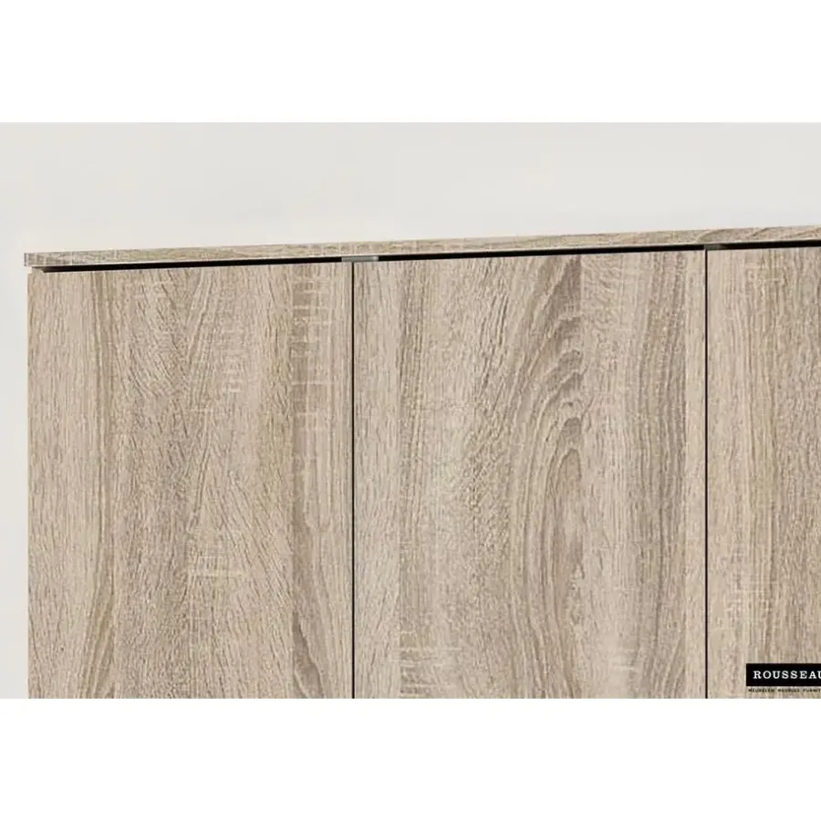 Wandkasten-Rousseau Opbergkast Ray 120cm met 3 deuren en 4 legplanken - sonoma eik