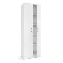 Wandkasten-Rousseau Opbergkast Ray 60cm met 2 deuren en 4 legplanken - wit