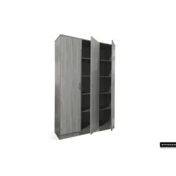 Rousseau Opbergkast Ray 120cm met 3 deuren en 4 legplanken - grijze eik