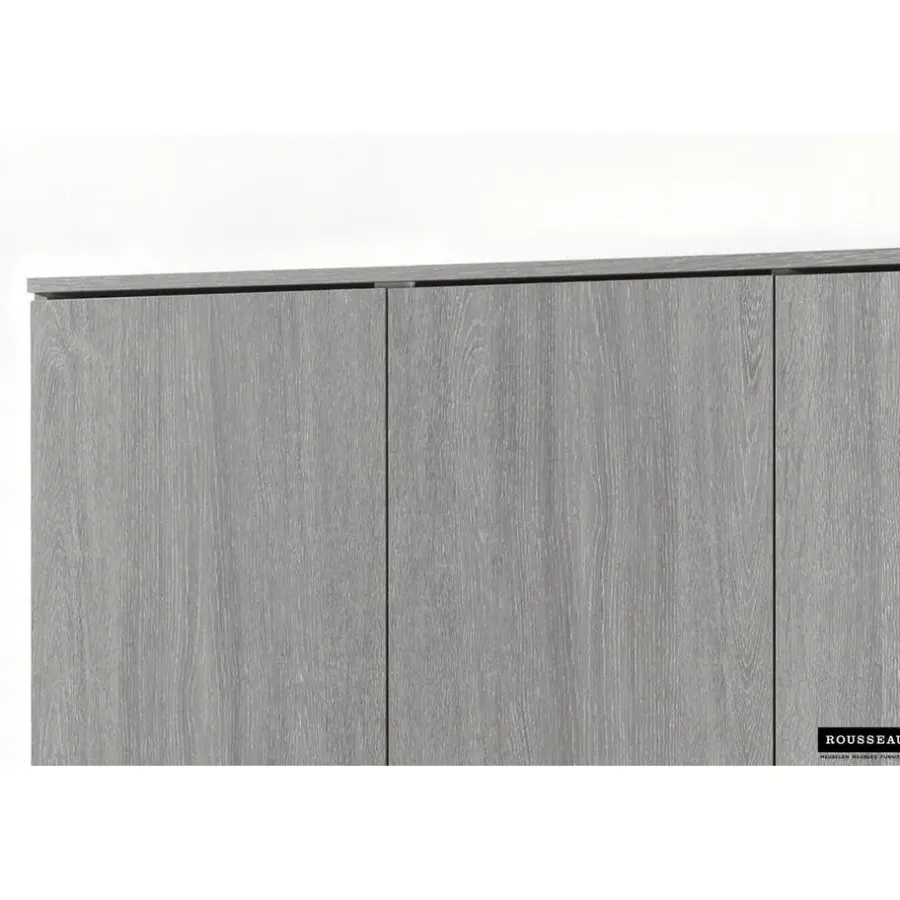 Rousseau Opbergkast Ray 120cm met 3 deuren en 4 legplanken - grijze eik
