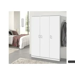 Wandkasten-Rousseau Opbergkast Ray 120cm met 3 deuren en 4 legplanken -wit