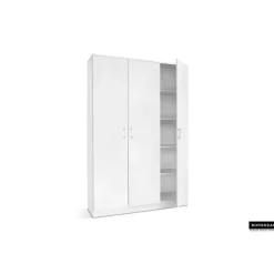 Wandkasten-Rousseau Opbergkast Ray 120cm met 3 deuren en 4 legplanken -wit