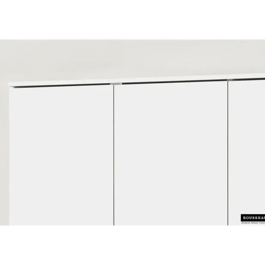 Wandkasten-Rousseau Opbergkast Ray 120cm met 3 deuren en 4 legplanken -wit