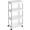 Trolleys-Merkloos Opbergtrolley - 4 niveaus - 40x86x22 cm - wit