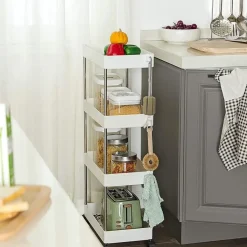 Trolleys-Merkloos Opbergtrolley - 4 niveaus - 40x86x22 cm - wit