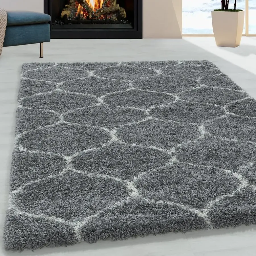 Vloerkleden|Hoogpolige Vloerkleden-Muratap Opera Soft Shaggy Hoogpolig Vloerkleed Grijs - 200x290 CM