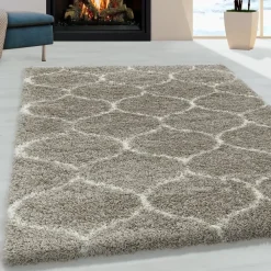 Hoogpolige Vloerkleden-Muratap Opera Soft Shaggy Hoogpolig Vloerkleed Beige - 240x340 CM