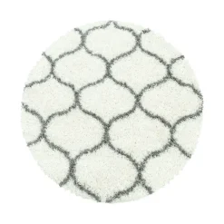 Hoogpolige Vloerkleden|Ronde Vloerkleden-Muratap Opera Soft Shaggy Rond Hoogpolig Vloerkleed Cream - 160 CM ROND