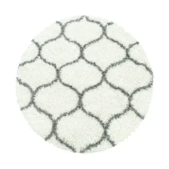 Hoogpolige Vloerkleden|Ronde Vloerkleden-Muratap Opera Soft Shaggy Rond Hoogpolig Vloerkleed Cream - 160 CM ROND