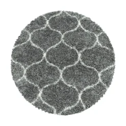 Hoogpolige Vloerkleden|Ronde Vloerkleden-Muratap Opera Soft Shaggy Rond Hoogpolig Vloerkleed Grijs - 160 CM ROND