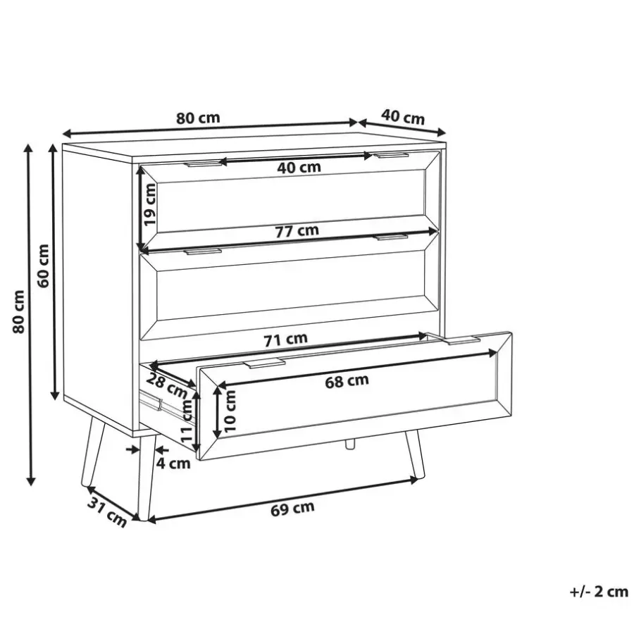 Beliani OPOCO - Commode - Zwart - Rotan