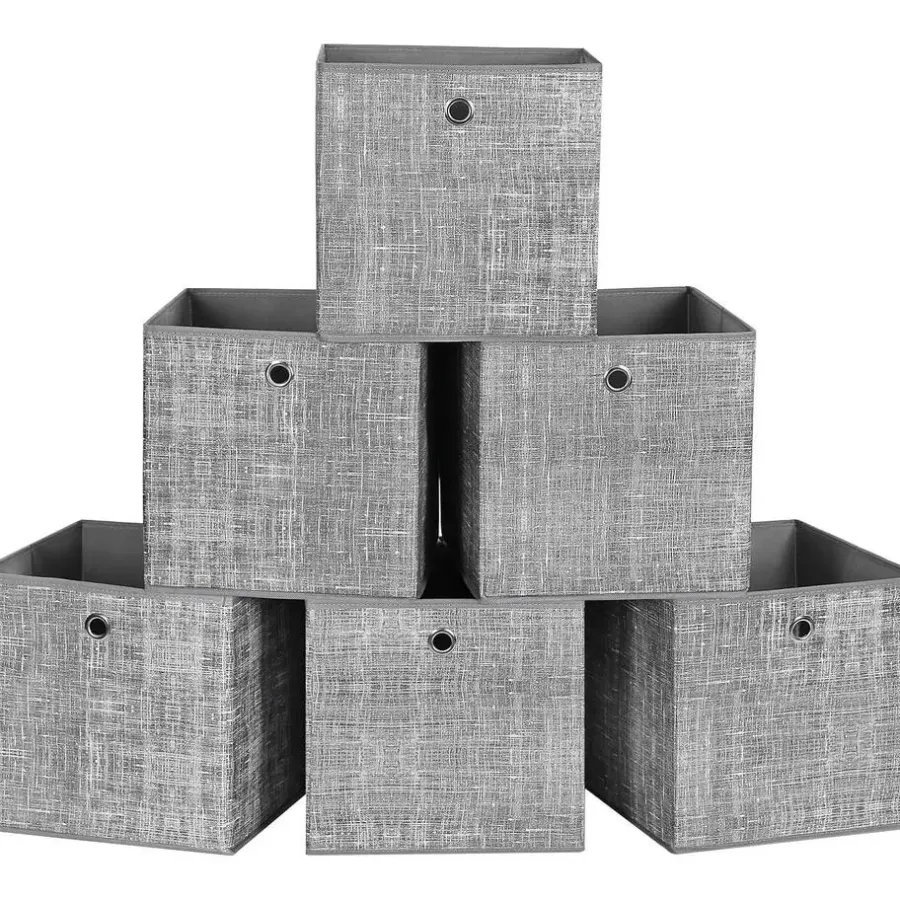 Wandrekken-Parya Home Opvouwbare opbergdozen, 6 stuks, kubussen, bakken, manden, kisten