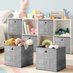 Wandrekken-Parya Home Opvouwbare opbergdozen, 6 stuks, kubussen, bakken, manden, kisten