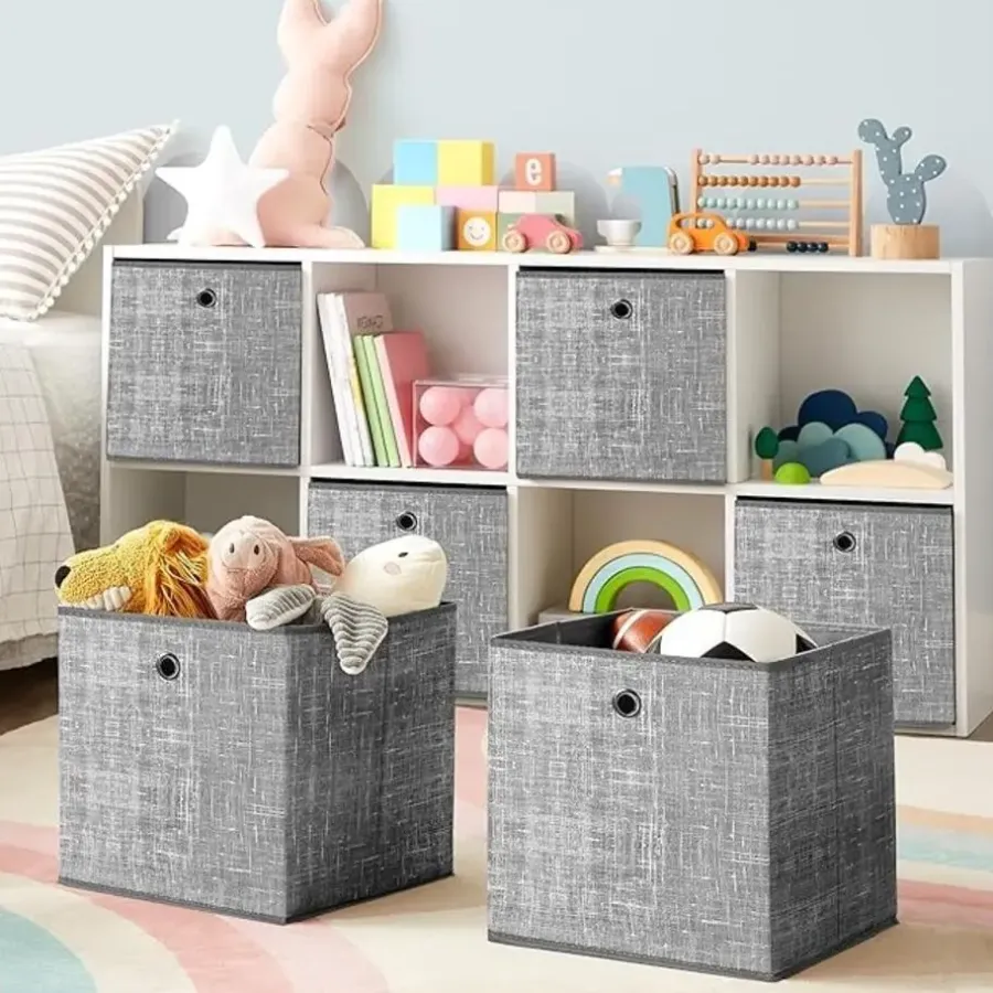 Wandrekken-Parya Home Opvouwbare opbergdozen, 6 stuks, kubussen, bakken, manden, kisten