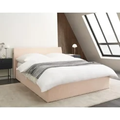 Beliani ORBEY - Bed met opbergruimte - Beige - 140 x 200 cm - Bouclé