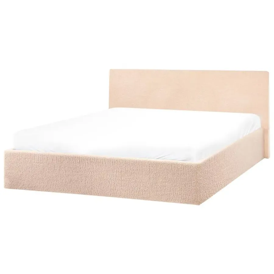 Beliani ORBEY - Bed met opbergruimte - Beige - 140 x 200 cm - Bouclé
