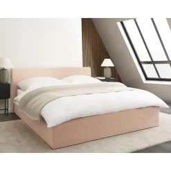 Beliani ORBEY - Bed met opbergruimte - Beige - 160 x 200 cm - Bouclé