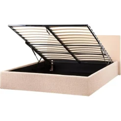 Beliani ORBEY - Bed met opbergruimte - Beige - 160 x 200 cm - Bouclé