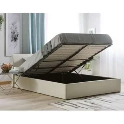 Beliani ORBEY - Tweepersoonsbed - Beige - 160 x 200 cm - Polyester