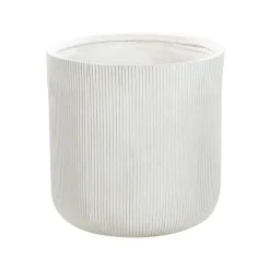 Bloempotten-Beliani OREOI - Bloempot - Wit - 55 x 55 x 55 cm - Kleivezel