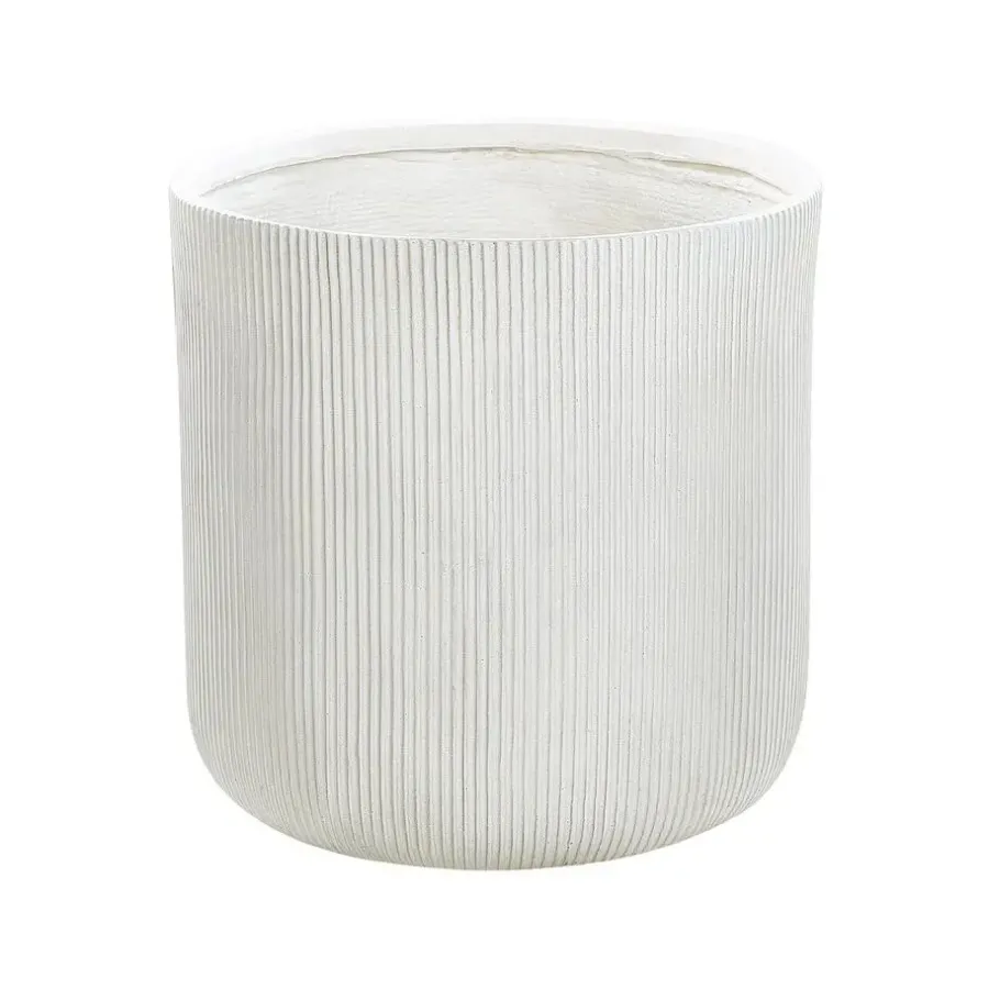 Bloempotten-Beliani OREOI - Bloempot - Wit - 55 x 55 x 55 cm - Kleivezel