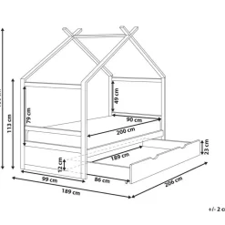 Beliani ORGEVAL - Daybed voor kinderen - Lichtbruin - 90 x 200 cm - Grenenhout