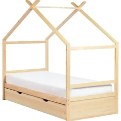 Beliani ORGEVAL - Daybed voor kinderen - Lichtbruin - 90 x 200 cm - Grenenhout