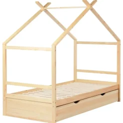 Beliani ORGEVAL - Daybed voor kinderen - Lichtbruin - 90 x 200 cm - Grenenhout