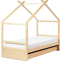Beliani ORGEVAL - Daybed voor kinderen - Lichtbruin - 90 x 200 cm - Grenenhout