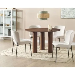 Ronde Eettafels-Beliani ORIN - Eettafel - Donkere houtkleur - MDF
