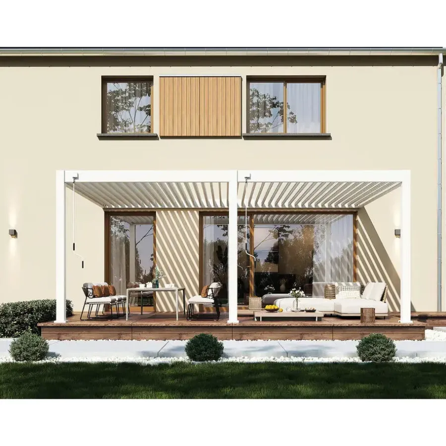 Terrasoverkappingen-Orion Deluxe overkapping muur 400 x 600 cm wit