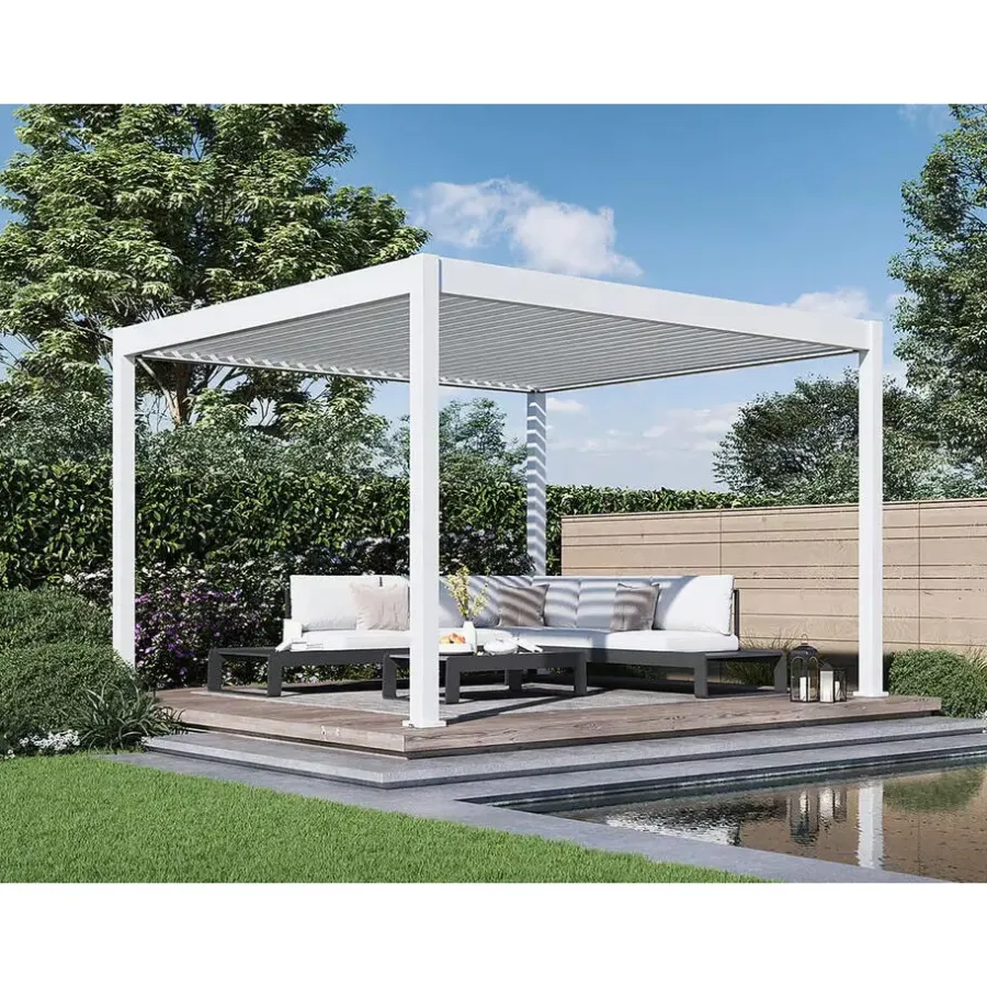 Orion Deluxe overkapping elektrisch met LED 360 x 400 cm wit