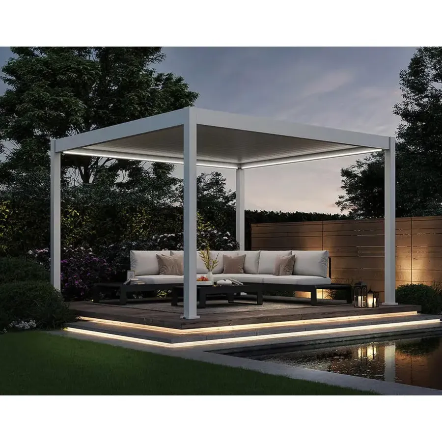 Orion Deluxe overkapping elektrisch met LED 360 x 400 cm wit