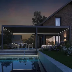 Terrasoverkappingen-Orion Deluxe overkapping elektrisch met LED 360 x 720 antraciet