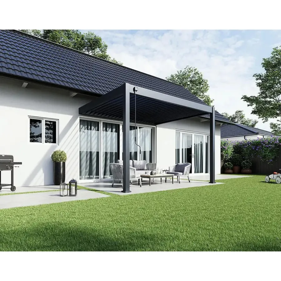 Orion Deluxe overkapping muur 300 x 360 cm antraciet