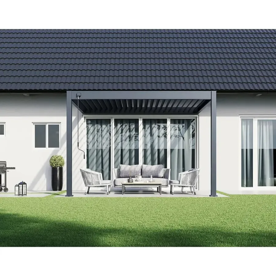 Orion Deluxe overkapping muur 300 x 360 cm antraciet