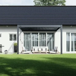 Orion Deluxe overkapping muur 300 x 400 cm antraciet
