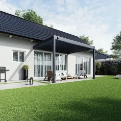 Orion Deluxe overkapping muur 300 x 400 cm antraciet