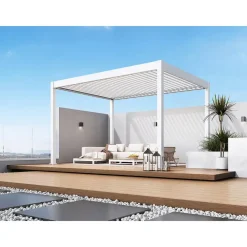 Terrasoverkappingen-Orion Deluxe overkapping elektrisch met LED 300 x 400 cm wit