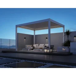 Terrasoverkappingen-Orion Deluxe overkapping elektrisch met LED 300 x 400 cm wit