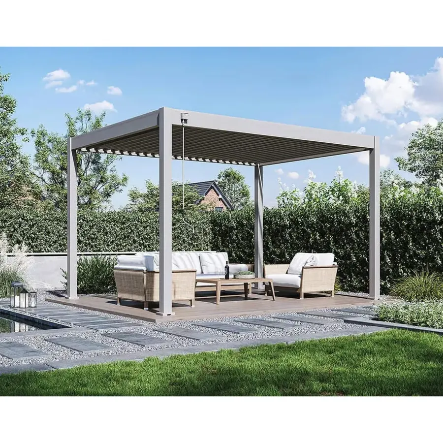 Orion Deluxe terrasoverkapping 300 x 400 cm lichtgrijs