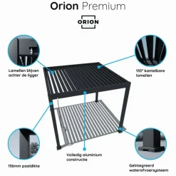 Orion Premium overkapping - 400 x 400 cm - Antraciet