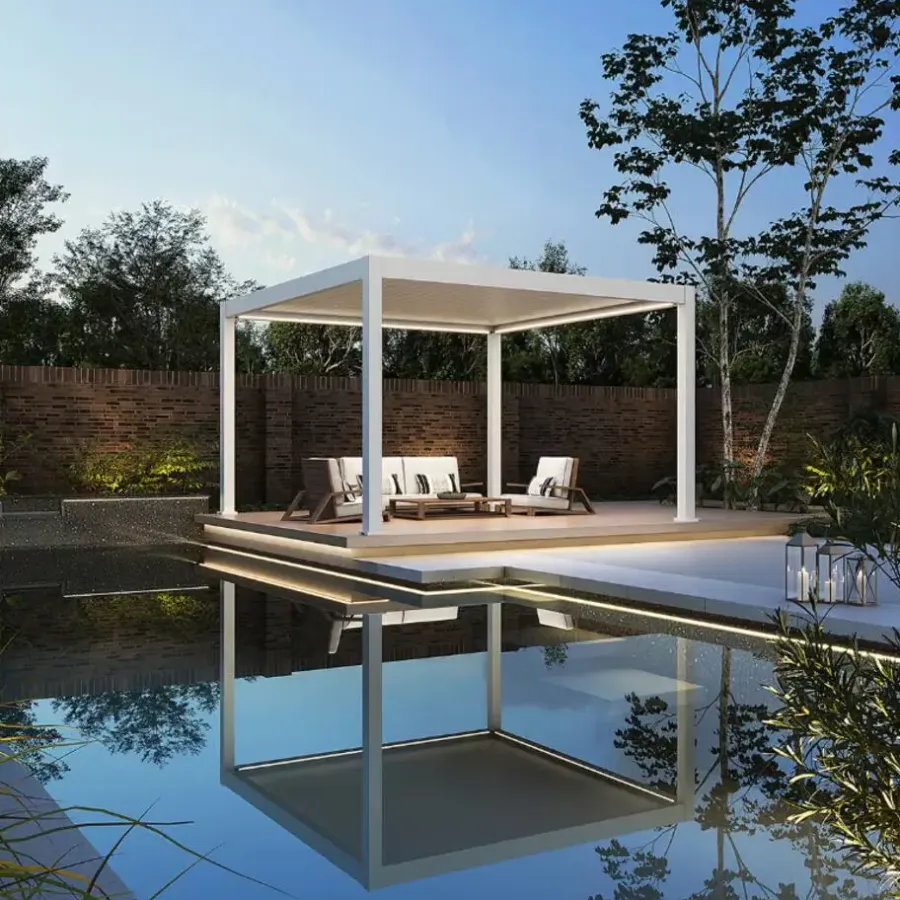 Terrasoverkappingen-Orion Premium overkapping E-LED - 400 x 400 cm - wit